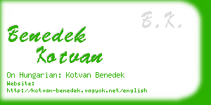 benedek kotvan business card